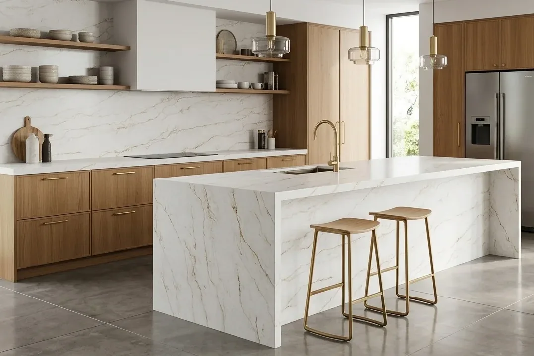 Statuaria Gold in kitchen